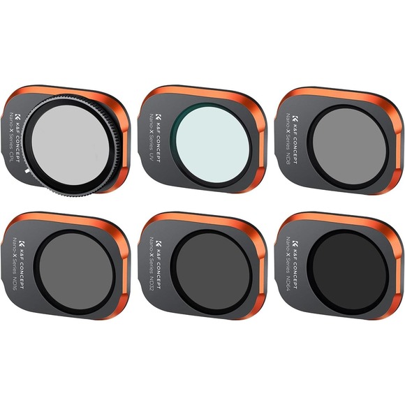 K&F Concept Mini 3/ Mini 3 Pro ND, CPL, UV Filters Kit (6 Pack) - Picture 1 of 5